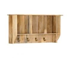 vidaXL Porte-manteau mural 70x20x36 cm Bois de manguier massif