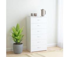 vidaXL Buffet avec 6 tiroirs Blanc 50x34x96 cm Aggloméré
