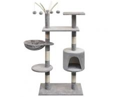 vidaXL Arbre à chat avec griffoirs en sisal 125 cm Gris