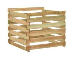 vidaXL Composteur de jardin à lattes 100x100x80cm Bois de pin imprégné