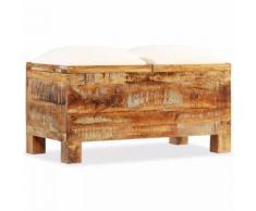 vidaXL Banc de rangement Bois massif recyclé 80 x 40 x 40 cm