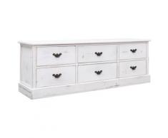 vidaXL Banc d'entrée Blanc antique 115x30x40 cm Bois