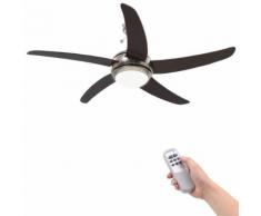 vidaXL Ventilateur de plafond orné avec lampe 128 cm Marron