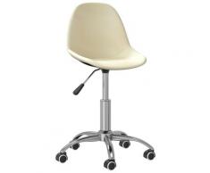 vidaXL Chaise pivotante de bureau Crème Tissu