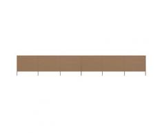 vidaXL Paravent 6 panneaux Tissu 800 x 120 cm Taupe