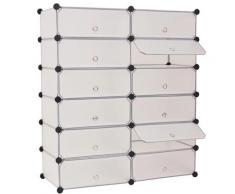 vidaXL Armoire à chaussures avec 12 compartiments Blanc