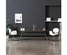 vidaXL Chaise pivotante de salle à manger Blanc Similicuir