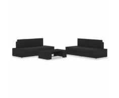 vidaXL Salon de jardin 5 pcs Résine tressée Noir