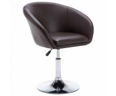 vidaXL Chaise pivotante de salle à manger Marron Similicuir