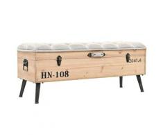vidaXL Banc de rangement 110 cm Bois de sapin massif