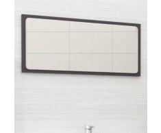 vidaXL Miroir de salle de bain Gris 80x1,5x37 cm Aggloméré
