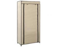 vidaXL Armoire à chaussures avec housse Crème 58x28x106 cm Tissu