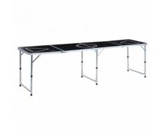 vidaXL Table de bière-pong pliable 240 cm Noir