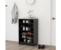 vidaXL Armoire à chaussures Noir brillant 60x35x92 cm Aggloméré