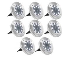 vidaXL Lampe solaire de sol 8 pcs Lumières LED Blanc