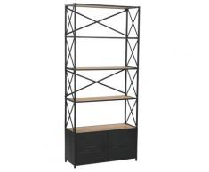 vidaXL Bibliothèque Bois de sapin massif et acier 80 x 32,5 x 180 cm