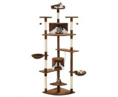 vidaXL Arbre à chat avec griffoirs en sisal 203 cm Marron et Blanc