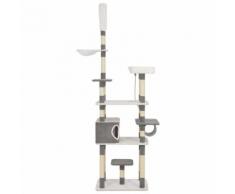 vidaXL Arbre à chat avec griffoirs en sisal Gris 235 cm