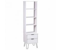 vidaXL Bibliothèque New York Range Blanc Bois de pin massif