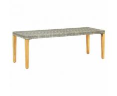 vidaXL Banc de jardin 80 cm Résine tressée Gris
