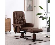 vidaXL Fauteuil de massage inclinable et repose-pied Marron Similicuir