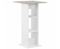 vidaXL Table de bar Blanc 60x60x110 cm