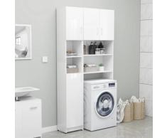 vidaXL Armoire de salle de bain Blanc brillant 32x25,5x190cm Aggloméré