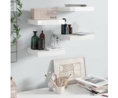 vidaXL Étagère murale flottante 4 pcs Blanc brillant 23x23,5x3,8cm MDF