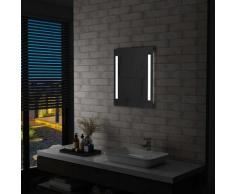 vidaXL Miroir mural à LED pour salle de bains avec étagère 50x70 cm
