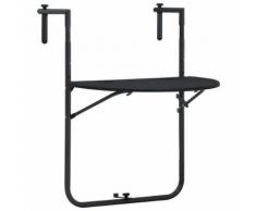 vidaXL Table de balcon Noir 60x64x83,5 cm Plastique Aspect de rotin