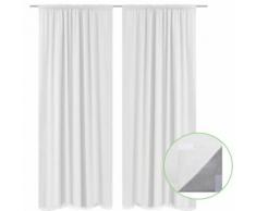 vidaXL Rideau occultant 2 pcs à double couche 140 x 245 cm Blanc
