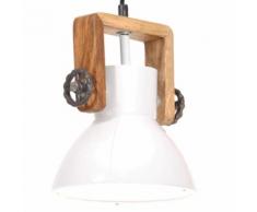 vidaXL Lampe suspendue industrielle 25 W Blanc Rond 19 cm E27
