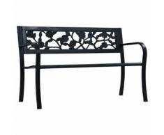 vidaXL Banc de jardin 125 cm Noir Acier