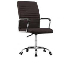 vidaXL Chaise pivotante de bureau Marron Tissu