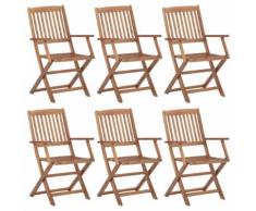vidaXL Chaises pliables de jardin 6 pcs Bois d'acacia solide