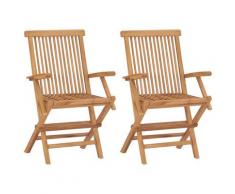 vidaXL Chaises de jardin pliables 2 pcs Bois de teck massif