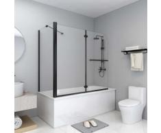 vidaXL Cabine de douche pliante ESG 120x68x130 cm Noir