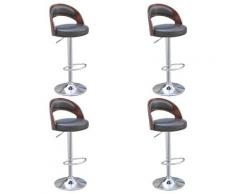 vidaXL Tabourets de bar 4 pcs avec cadre en bois Cuir synthétique Noir