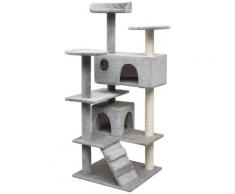 vidaXL Arbre à chat avec griffoirs en sisal 125 cm Gris