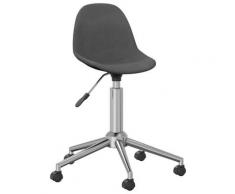 vidaXL Chaise pivotante de bureau Gris foncé Tissu