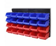 vidaXL Étagère à outils de garage murale 2 pcs Bleu et rouge