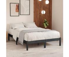vidaXL Cadre de lit Bois de pin massif 135x190 cm UK Double