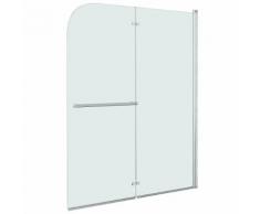 vidaXL Cabine de douche pliable 2 panneaux ESG 95x140 cm