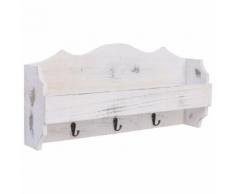 vidaXL Porte-manteau mural Blanc 50x10x23 cm Bois
