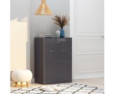 vidaXL Armoire à chaussures Gris brillant 60x35x84 cm Aggloméré