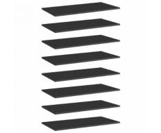 vidaXL Panneaux bibliothèque 8 pcs Noir brillant 80x40x1,5cm Aggloméré