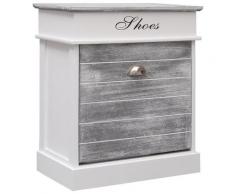 vidaXL Armoire à chaussures Gris 50 x 28 x 58 cm Bois de Paulownia