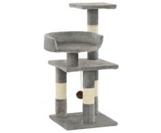 vidaXL Arbre à chat avec griffoirs en sisal 65 cm Gris