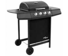 vidaXL Barbecue gril à gaz avec 4 brûleurs Noir