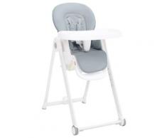 vidaXL Chaise haute bébé Gris clair Aluminium